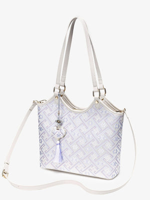 shoulder bag featuring geometric in light blue with polyester Imported Size &amp texture