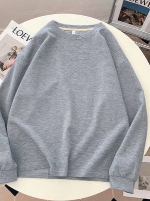 Gray with Crew Neck Long Sleeve Sweatshirt