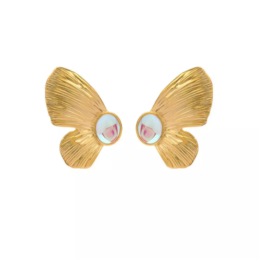 earrings in Gold with textured and gold-plated