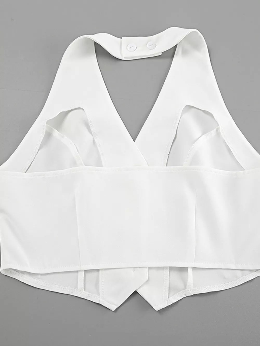 Pink matching set with cropped and button-front