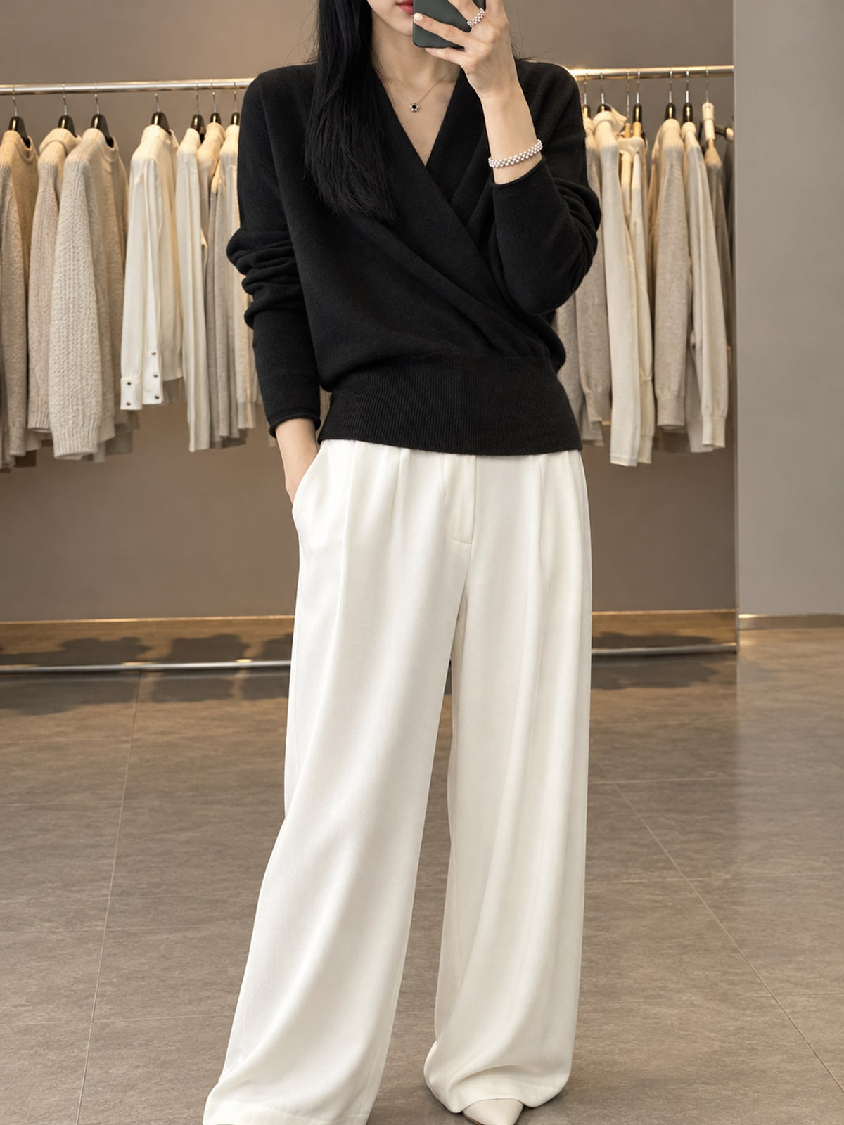 wrap top in Black