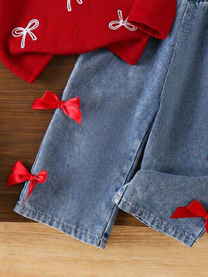 red pullover sweater with hip-length and pullover