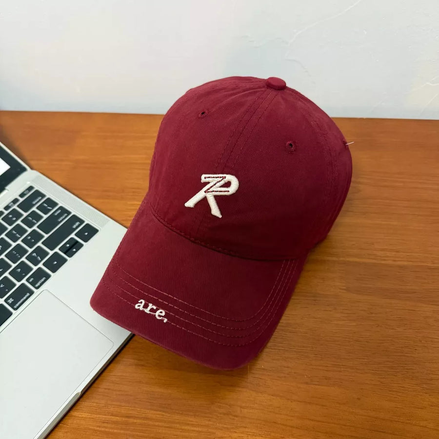 Dark Brown Letter Embroidered Baseball Cap