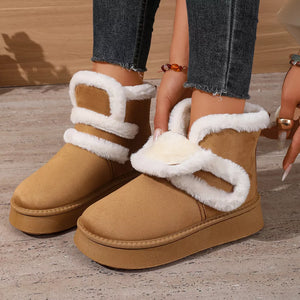 Camel boots with ankle-length and hook-and-loop