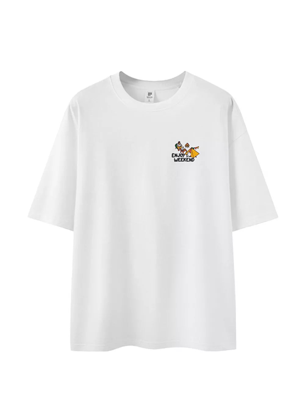 Khaki Men's Graphic Round Neck T-shirt
