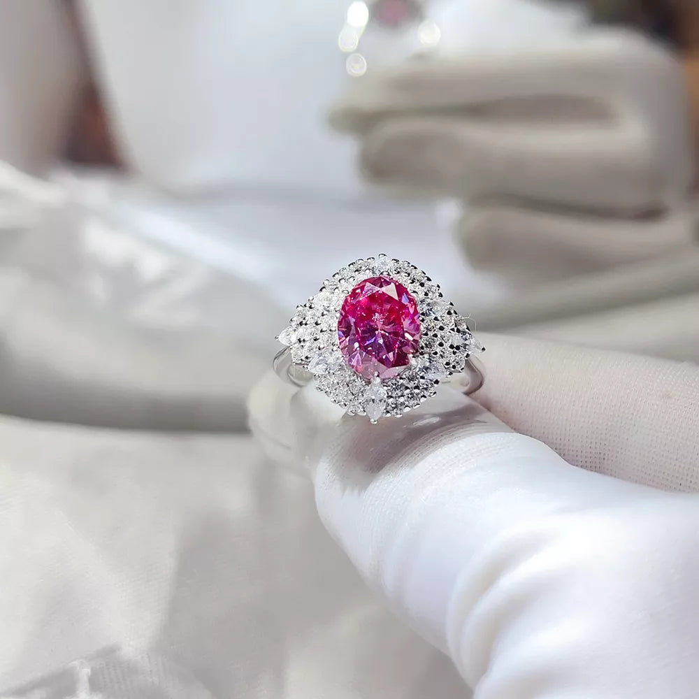 2 Carat 925 Ring in Fuchsia Pink
