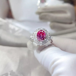 2 Carat 925 Ring in Fuchsia Pink