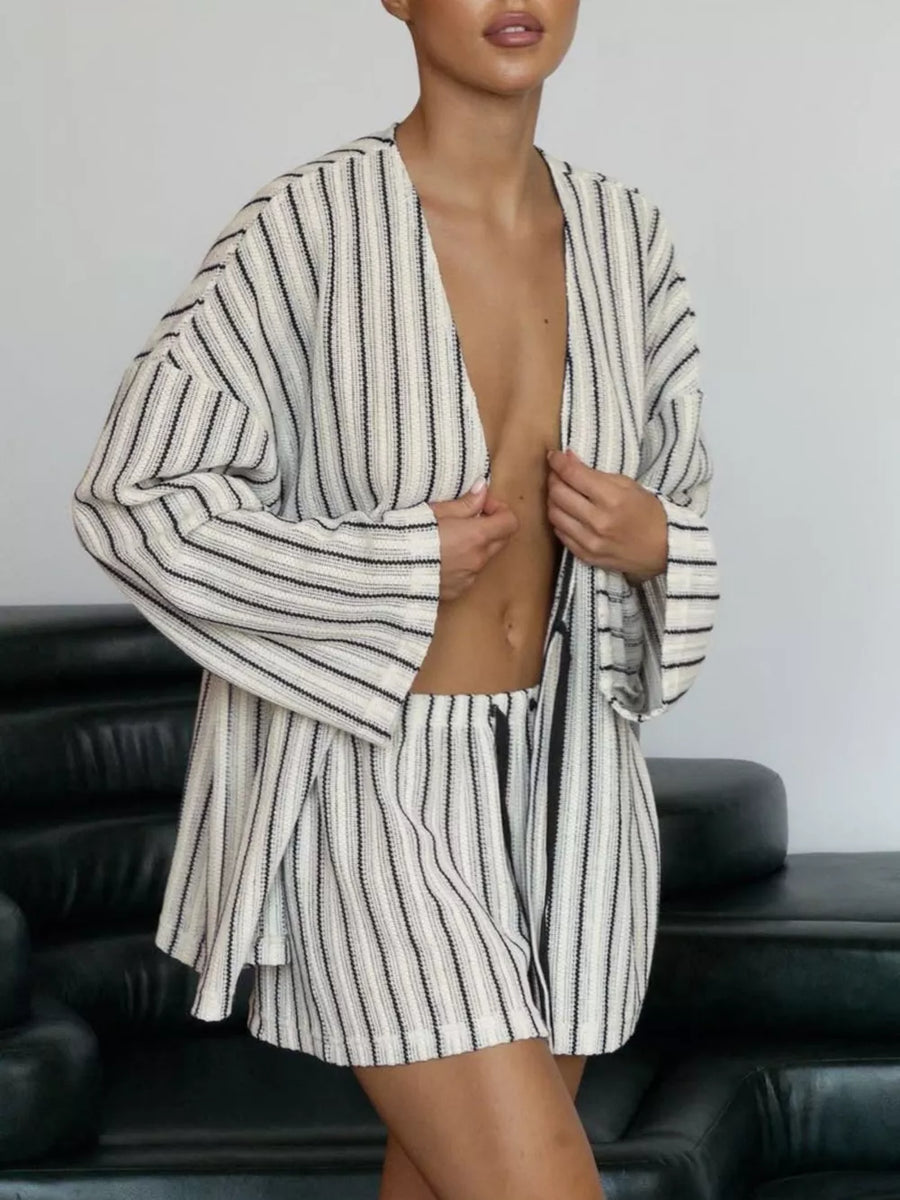 Camel lounge set with cropped and tie, drawstring, elastic