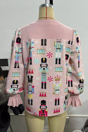 black blouse with notched and long sleeve