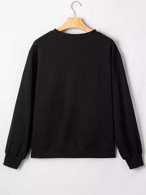 Black sweatshirt with hip-length and pullover