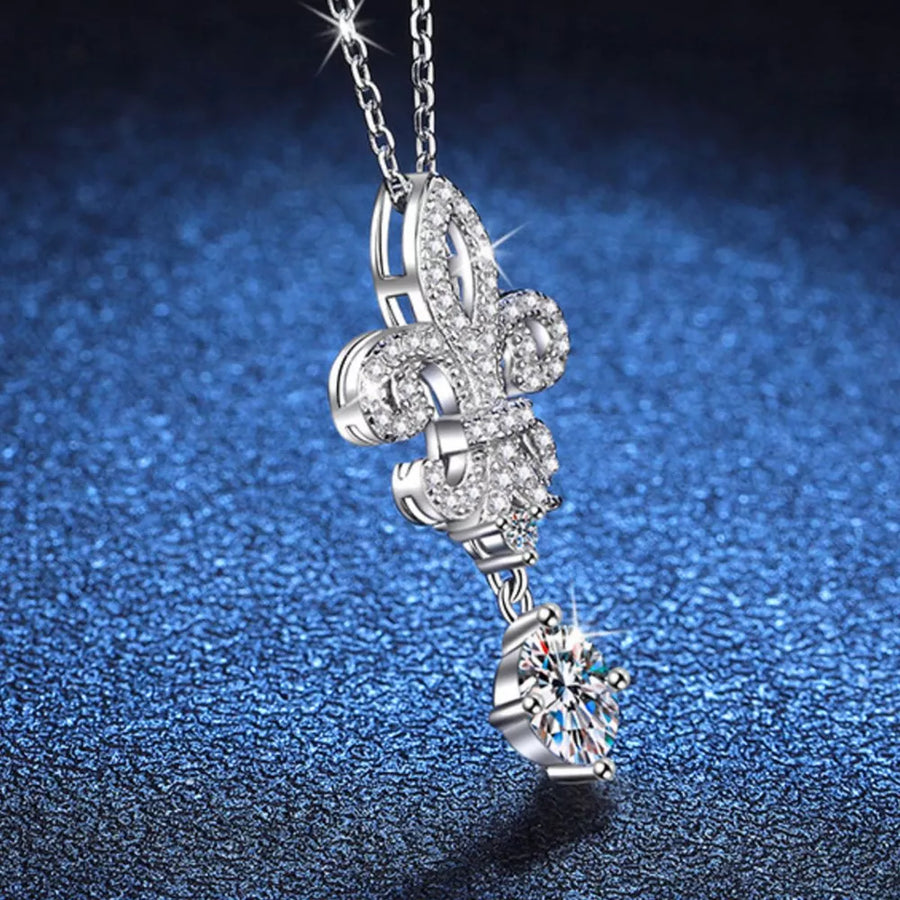 silver necklace with princess length and clasp
