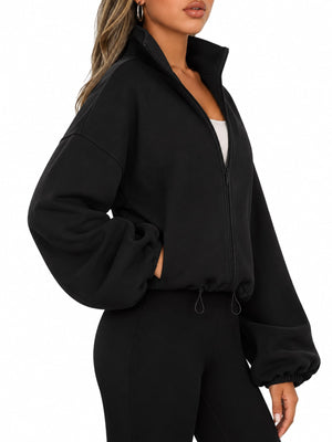 Polyester &amp windbreaker in Coffee with relaxed silhouette