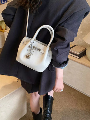 Leather Crossbody Bag With Lock Detail option 7