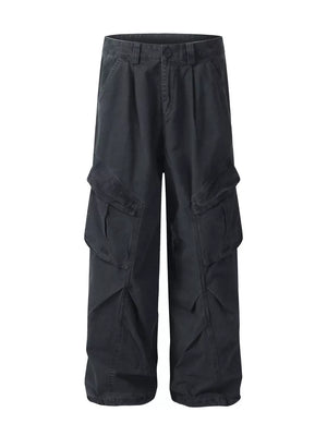 Haze Gray utility cargo sweatpants with multiple pockets and a relaxed fit.