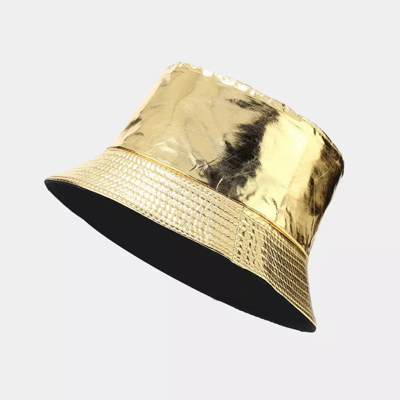 Wide Brim Bucket Hat in Yellow with wide brim
