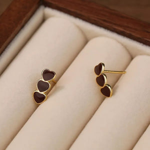 gold earrings with mini and post-back