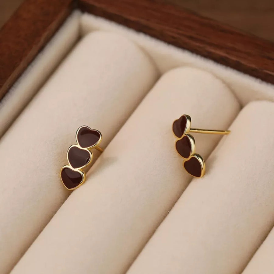 gold earrings with mini and post-back