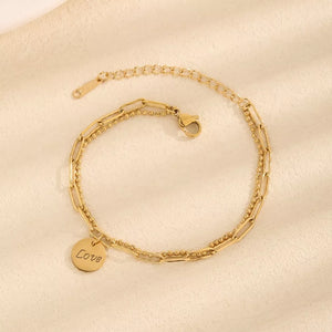 18K Gold-Plated,Titanium Steel Care instructions: Avoid wearing during exercise, bracelet in Gold with regular silhouette