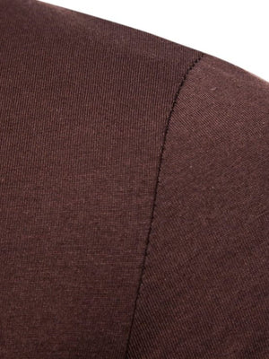 Brown cotton t-shirt showing shoulder seam detail