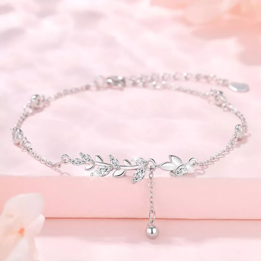 bracelet in Silver with floral and leaf motif