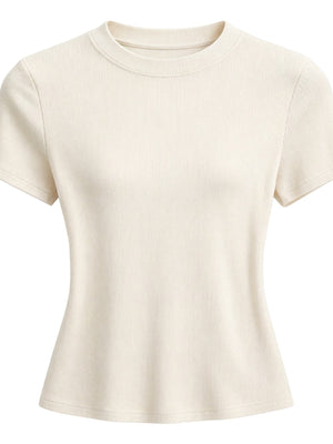 White slim t-shirt with crew neck