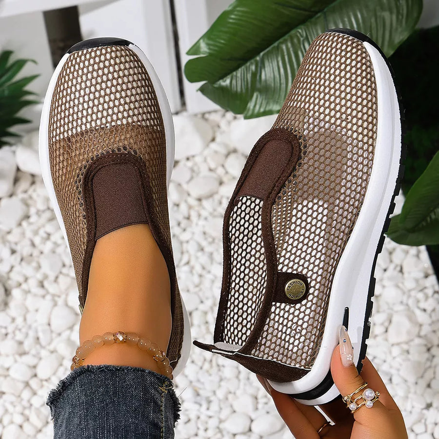 Light Brown slip-on sneakers