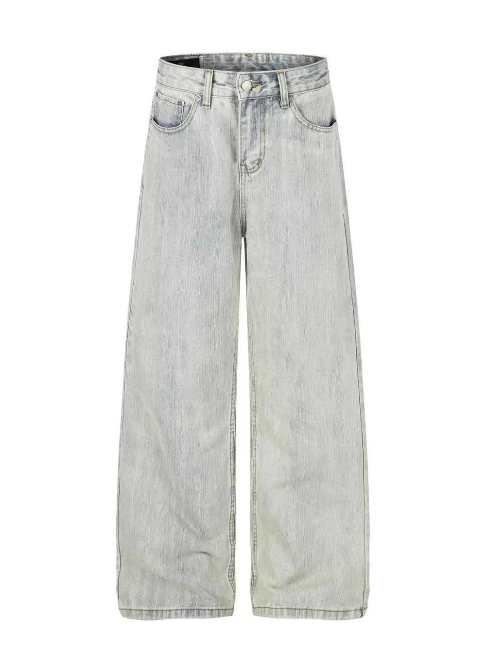 Blue Men S Washed Wide Leg Jeans
