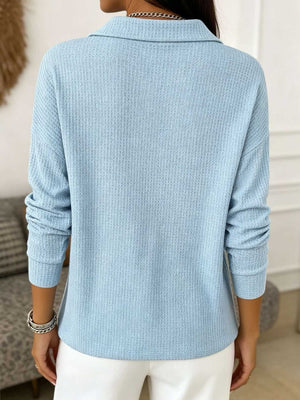 classic blouse in Navy Blue with collared