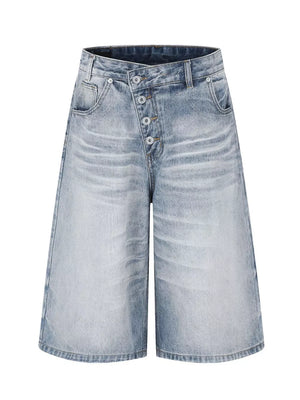 capris in light blue featuring high-waisted and wide-leg fit