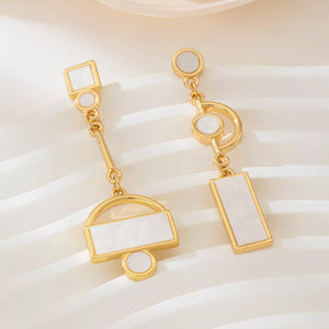 gold earrings with long and post-back