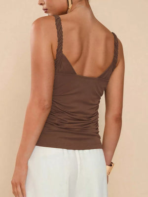 100% polyester Care instructions: Machine wash cold camisole in Black with fitted silhouette