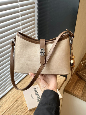 Vintage Buckle Detail Shoulder Bag in Khaki