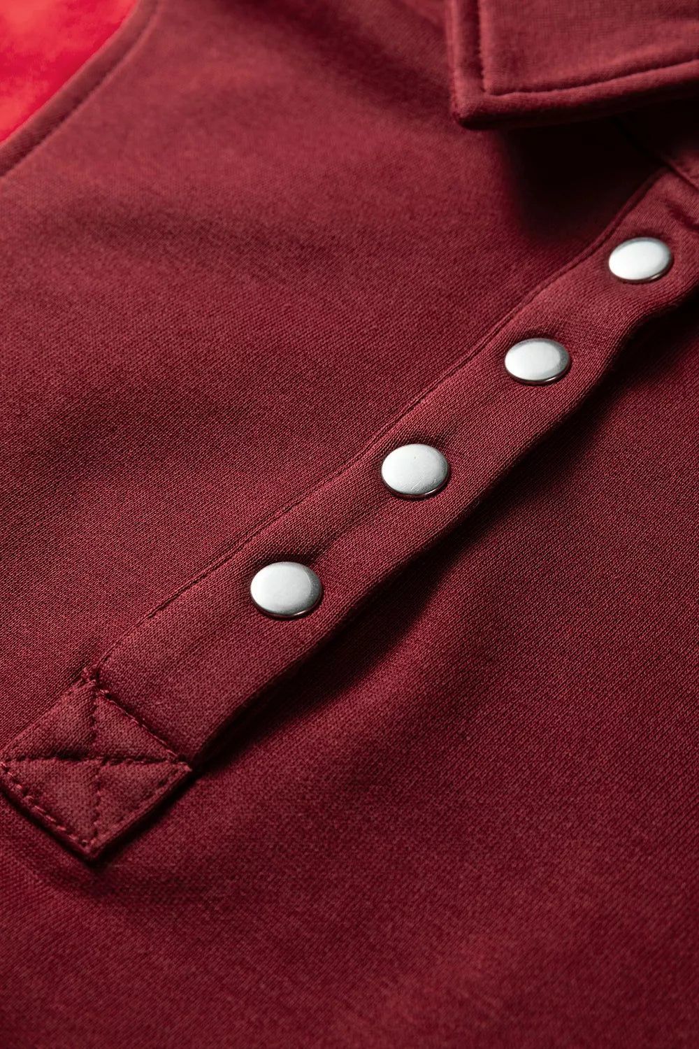 burgundy oversized sweatshirt with henley