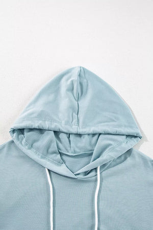 Solid Ruffled Hem Loose Fit Tunic Hoodie option 6