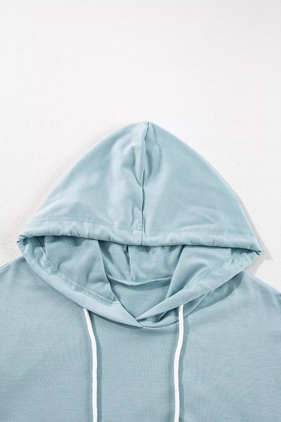 Solid Ruffled Hem Loose Fit Tunic Hoodie option 6