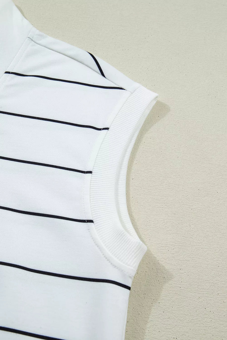 Stripe Color Block Zip V Neck Sleeveless Top, view 12