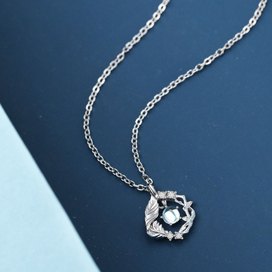 silver necklace with princess-length and hook-and-eye
