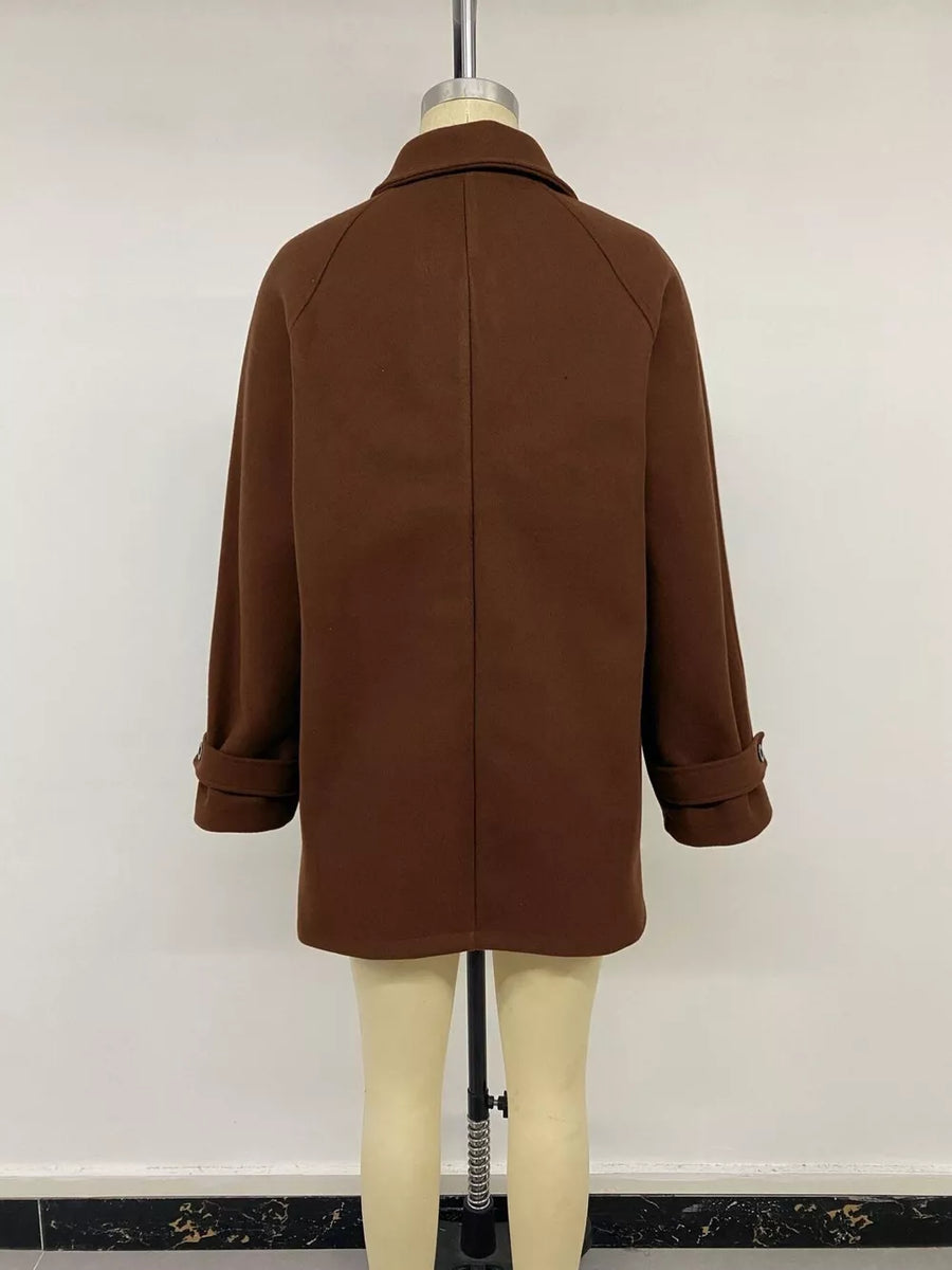 overcoat in Coffee Brown