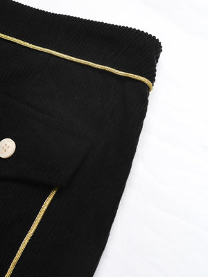 black with midi skirt with buttoned