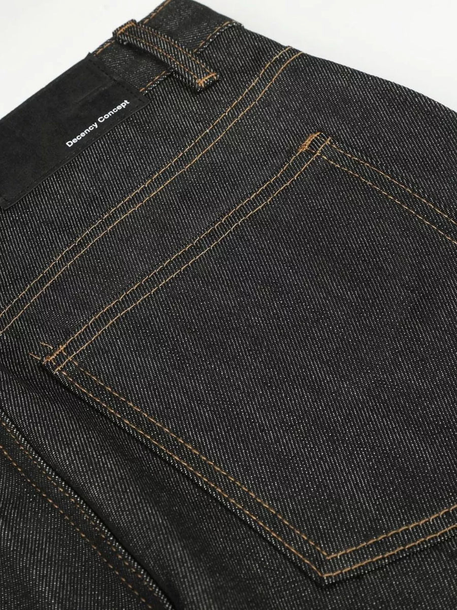 Men S High-waisted Wide-leg Jeans in Black