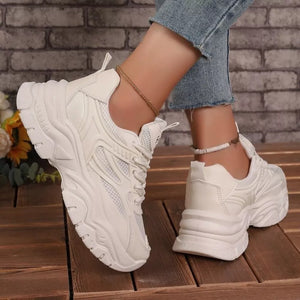 Round Toe Platform Athletic Shoes in pink