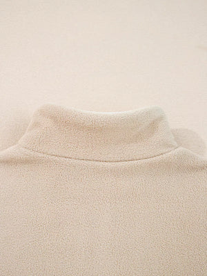 Fleece Colorblock Patchwork Zipped Neck Pullover option 9