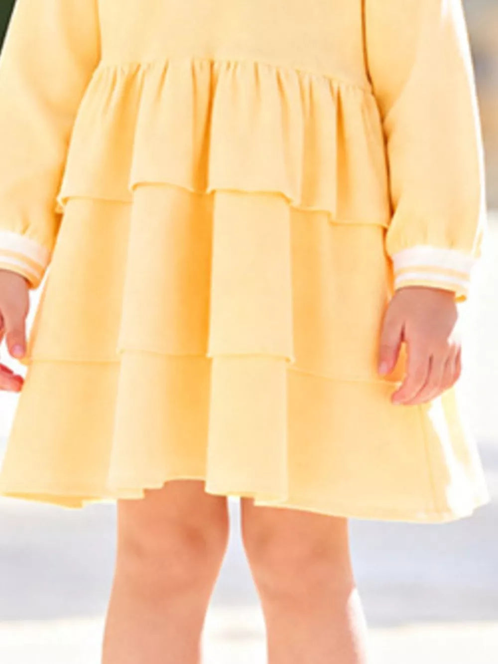 light yellow shirt dress with mini and half-button