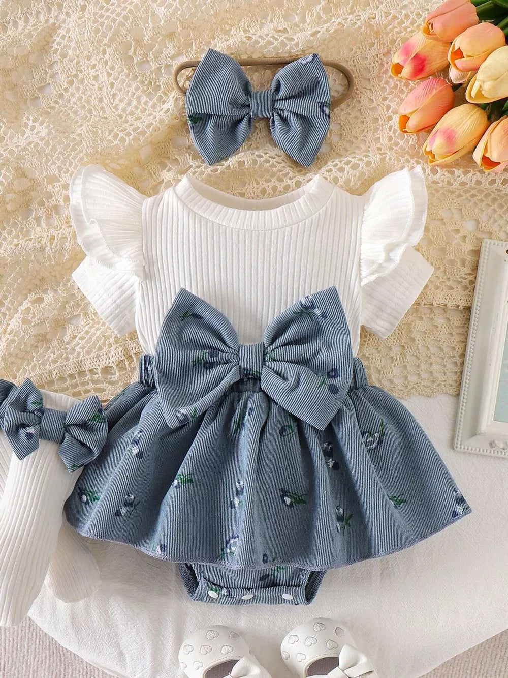 Children's Ribbed Knit Dress Set option 7