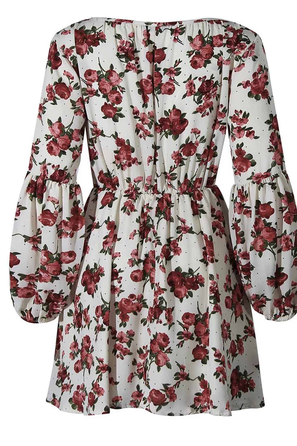 mini dress in White with floral and smocked
