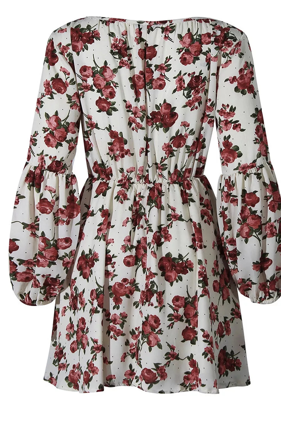 mini dress in White with floral and smocked