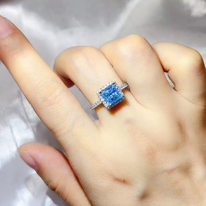 0.3 Carat Sterling Silver Halo Moissanite Ring in this colorway