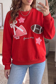 preppy sweatshirt in Deep Red with crew neck