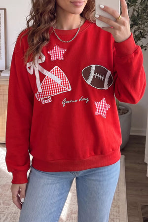 preppy sweatshirt in Deep Red with crew neck