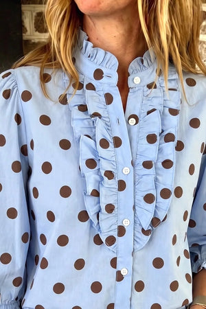 100% polyester Care instructions: Machine wash cold blouse in Light Blue with regular silhouette